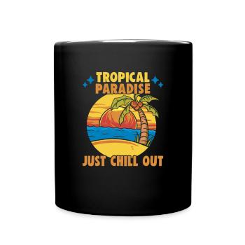Beach holiday by the sea Design beach motif - Full Colour Mug - black - Front