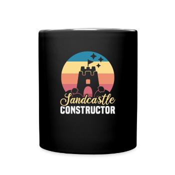 Strandurlaub am Meer Design Strandmotiv - Tasse einfarbig - Schwarz - Vorne
