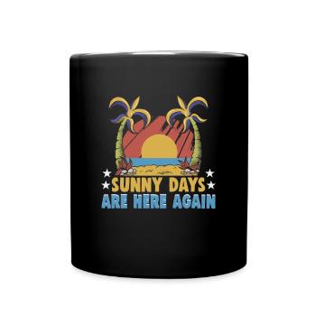Beach holiday by the sea Design beach motif - Full Colour Mug - black - Front