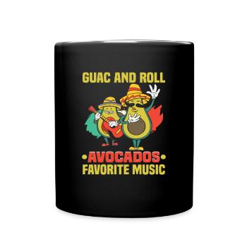 Avocado design for vegetarians and vegans - Full Colour Mug - black - Front