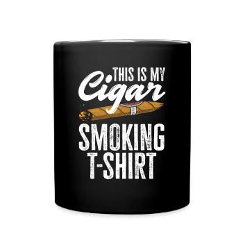 Funny Cigar Smoking Cigar Smoker Gift - Full Colour Mug - black - Front