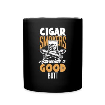 Funny Cigar Smoking Cigar Smoker Gift - Full Colour Mug - black - Front