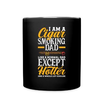 Cigar Smoker Papa Cigars Smoking Gift - Full Colour Mug - black - Front
