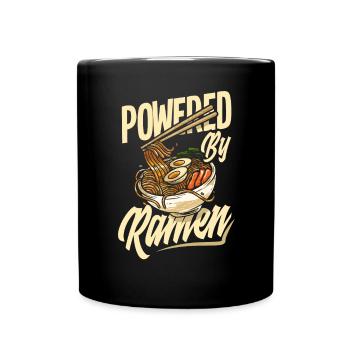 Powered By Ramen Lustiges Ramen Geschenk - Tasse einfarbig - Schwarz - Vorne
