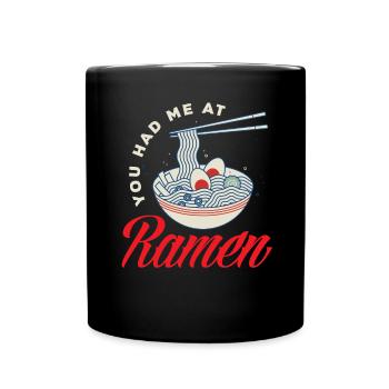 Lustiges Ramen Geschenk - Tasse einfarbig - Schwarz - Vorne