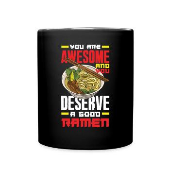 Lustiges Ramen Geschenk - Tasse einfarbig - Schwarz - Vorne