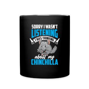 Chinchilla a pensé à la souris laineuse - Mug uni - noir - Devant