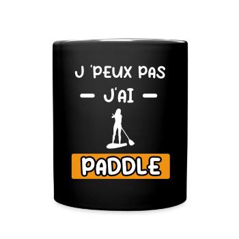 je peux pas j'ai paddle femme cadeau paddle - Mug uni - noir - Devant