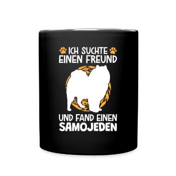 Suchte meinen Samojede Schlittenhund - Tasse einfarbig - Schwarz - Vorne