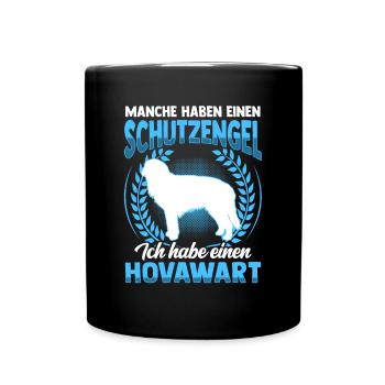 Mein Hovawart ist mein Schutzengel - Tasse einfarbig - Schwarz - Vorne