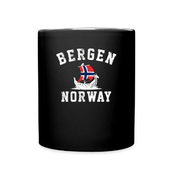 Bergen Norwegian flag, Norway - Tasse einfarbig - Schwarz - Vorne