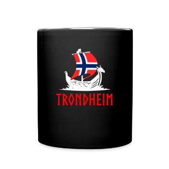 Trondheim Norwegian flag, Norway - Tasse einfarbig - Schwarz - Vorne