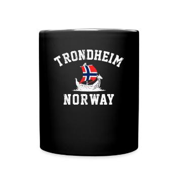 Trondheim Norwegian flag, Norway - Tasse einfarbig - Schwarz - Vorne