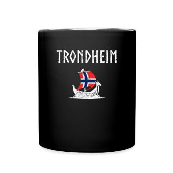 Trondheim Norwegian flag, Norway - Tasse einfarbig - Schwarz - Vorne