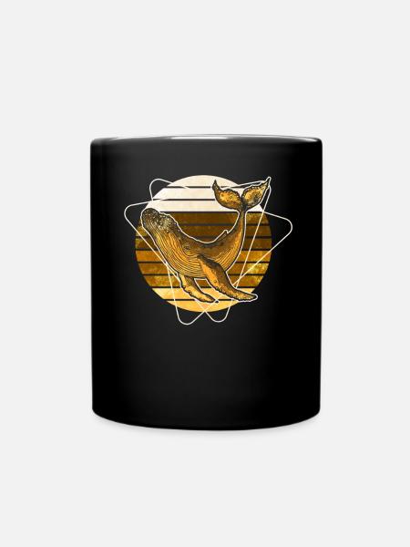 Buckelwal - Tasse einfarbig - Schwarz