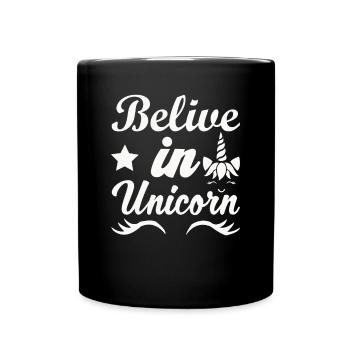 Croyance en les licornes Licorne - Mug uni - noir - Devant