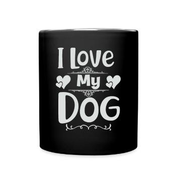 J’aime mon chien - Mug uni - noir - Devant