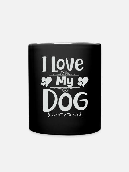 Ich liebe meinen Hund - Tasse einfarbig - Schwarz