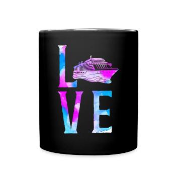 Cruise Ship Vacation Watercolor - Tasse einfarbig - Schwarz - Vorne