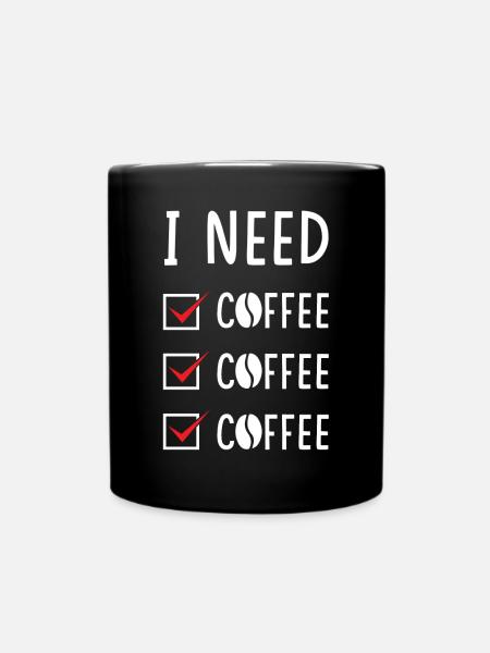 Coffee Coffee Coffee - Full Colour Mug - black