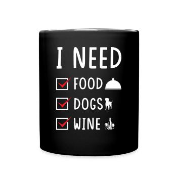 Manger du vin pour chiens - Mug uni - noir - Devant