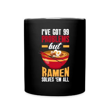 Lustiges Ramen Liebhaber Geschenk - Tasse einfarbig - Schwarz - Vorne