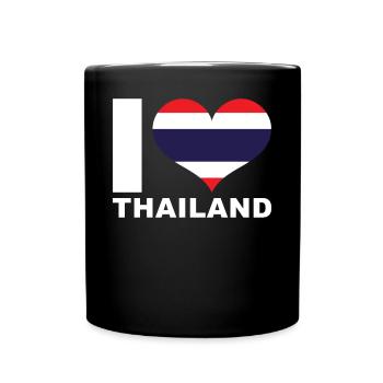 J’aime le drapeau du cœur de la Thaïlande - Mug uni - noir - Devant