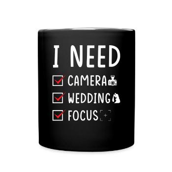 Hochzeitsfotograf Kamera Hochzeit Fokus - Tasse einfarbig - Schwarz - Vorne