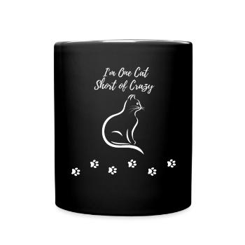 Cat Crazy - Cat Lovers Gift Idea - Tasse einfarbig - Schwarz - Vorne