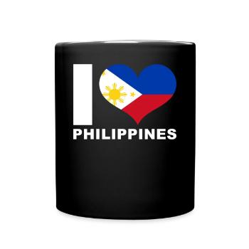 J’aime le drapeau du cœur des Philippines Philippines - Mug uni - noir - Devant