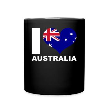 I love Australia heart flag Australia - Full Colour Mug - black - Front