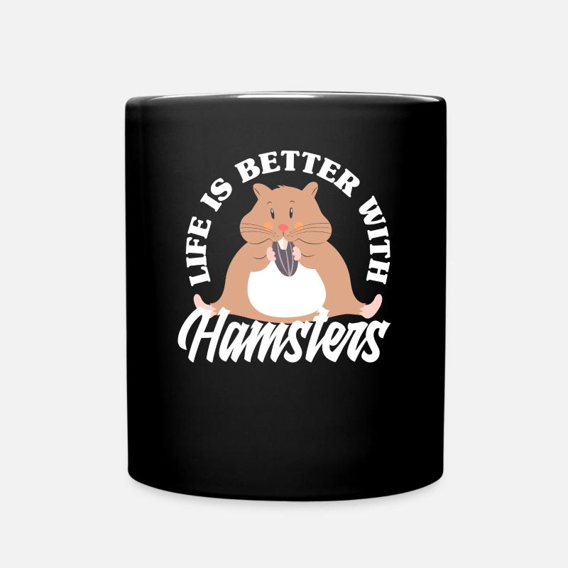 Lustiges Hamster Geschenk - Tasse einfarbig - Schwarz