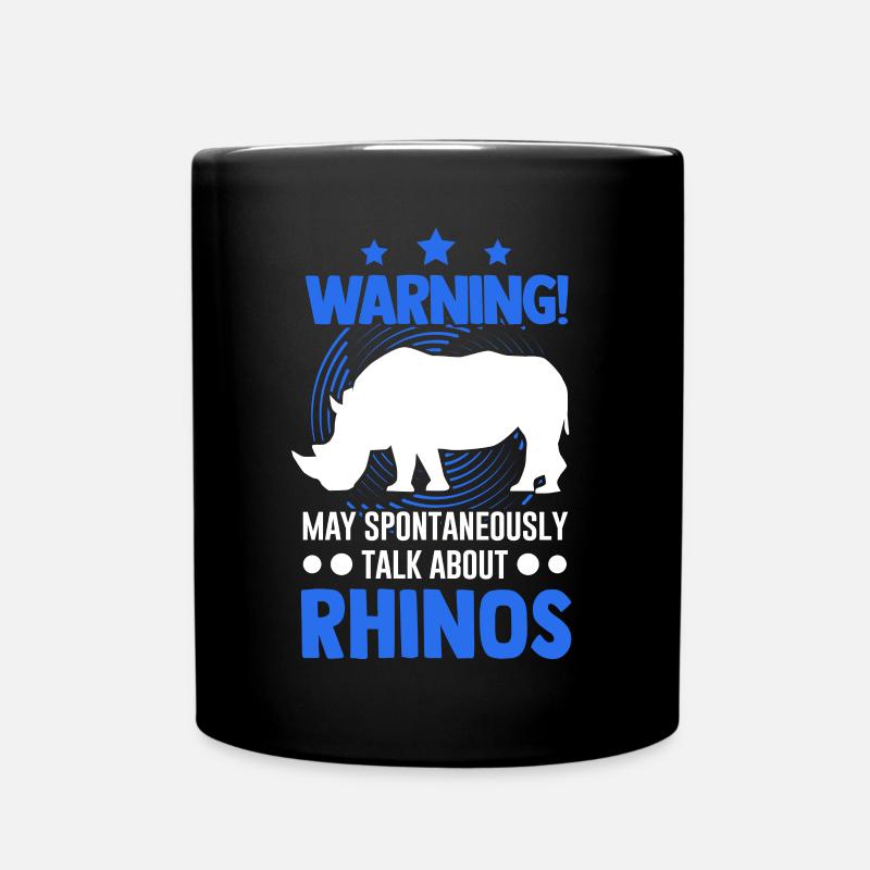 Warnung Nashorn Rhino Rhinozeros - Tasse einfarbig - Schwarz