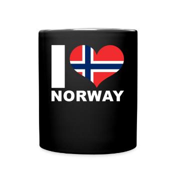 I love Norway heart flag Norway - Full Colour Mug - black - Front
