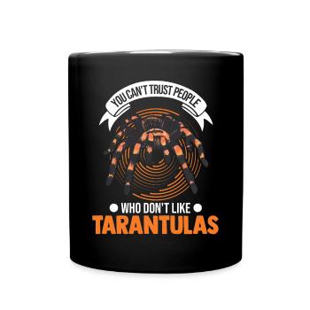 Tarantel Haustier Spinne Tarantula - Tasse einfarbig - Schwarz - Vorne