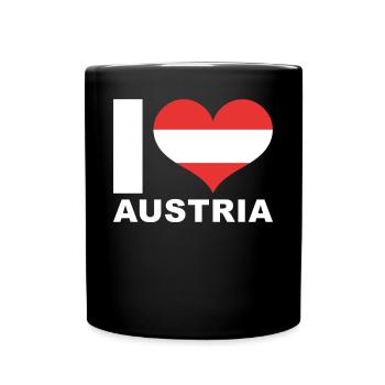 I love Austria Heart Flag Austria - Full Colour Mug - black - Front