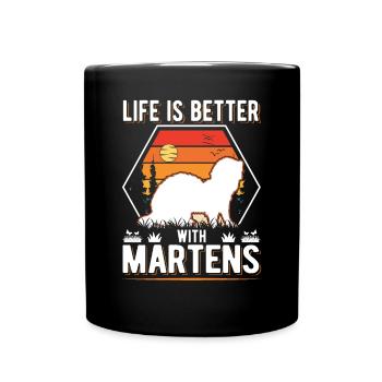 Life is better with Martens Marder Tree Marten - Full Colour Mug - black - Front