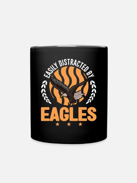 Easily distracted by Eagles Steinadler Adler - Tasse einfarbig - Schwarz
