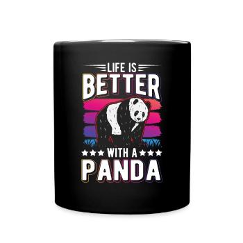 Life is better with a Panda - Full Colour Mug - black - Front