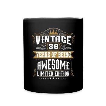 36 Years Of Being Awesome 36 Geburtstag 36 Jahre - Tasse einfarbig - Schwarz - Vorne