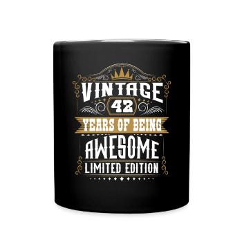 42 Years Of Being Awesome 42 Birthday 42 Years - Full Colour Mug - black - Front
