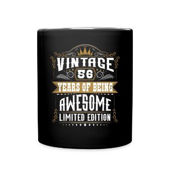 56 Years Of Being Awesome 56 Geburtstag 56 Jahre - Tasse einfarbig - Schwarz - Vorne