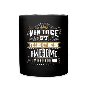 57 Years Of Being Awesome 57 Geburtstag 57 Jahre - Tasse einfarbig - Schwarz - Vorne