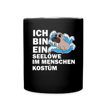 Walross - Tasse einfarbig - Schwarz - Vorne