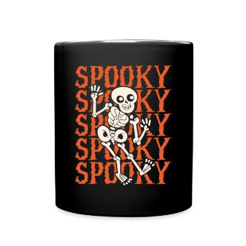 Gespenstisches Skelett An Halloween - Tasse einfarbig - Schwarz - Vorne