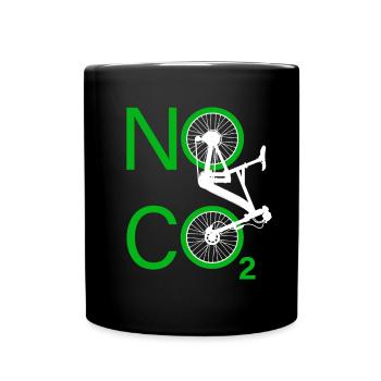 No CO2 Bike Climate Change MTB Mountain Bike E-Bike - Full Colour Mug - black - Front