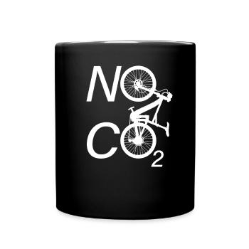 No CO2 Bike Climate Change MTB Mountain Bike E-Bike - Full Colour Mug - black - Front