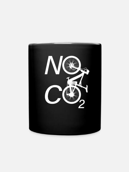No CO2 Bike Climate Change MTB Mountain Bike E-Bike - Full Colour Mug - black