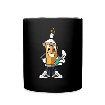 Funny Cartoon Spray Can - Sprayer - Full Colour Mug - black - Front