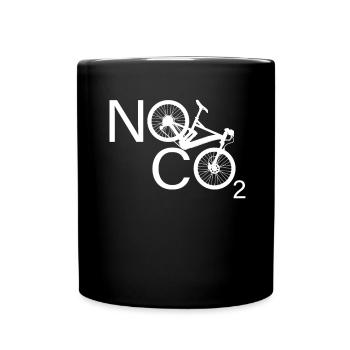 No CO2 Bike Climate Change MTB Mountain Bike E-Bike - Full Colour Mug - black - Front